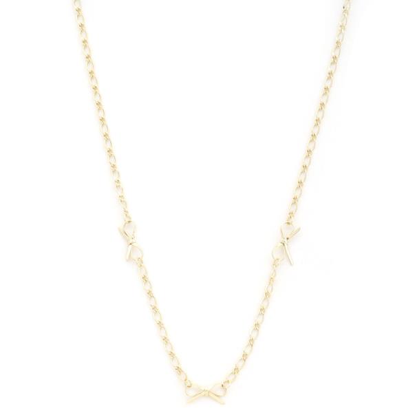 SODAJO TRIPLE BOW GOLD DIPPED NECKLACE