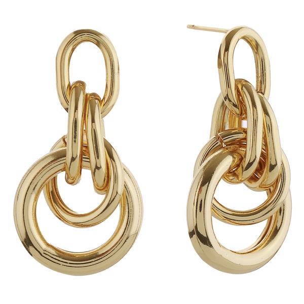 14K GOLD/WHITE GOLD DIPPED DOUBLE DOOR KNOCKER POST EARRINGS