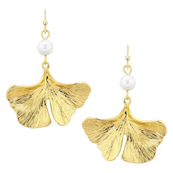 PEARL METAL GINKO LEAF EARRING