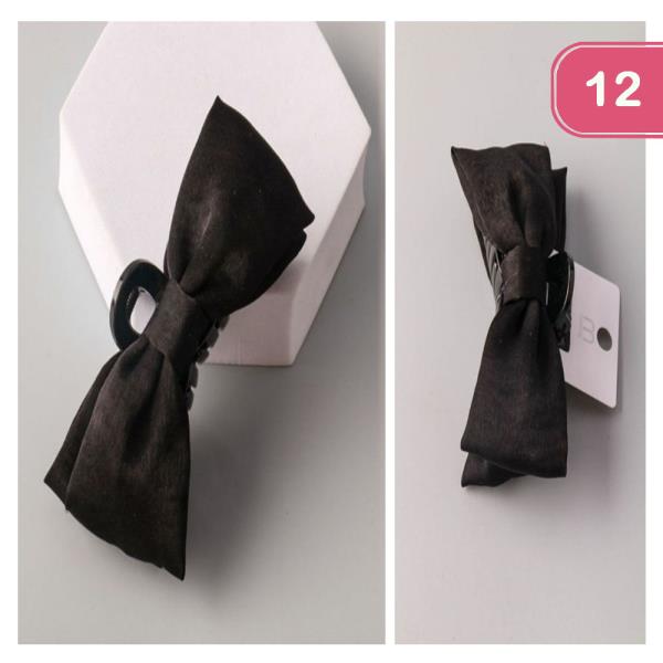 SATIN BOW CLAW CLIPS (12 UNITS)