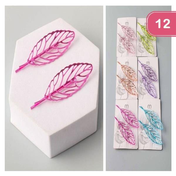 LEAF FILIGREE BOBBY PINS (12 UNITS)