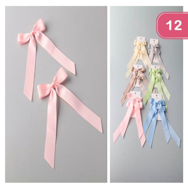 LONG RIBBON BOW PINS (12 UNITS)