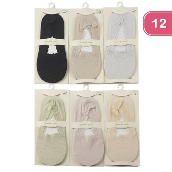 NYLON LACE LINER SOCKS (12 UNITS)