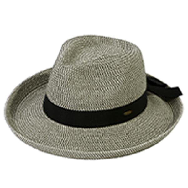 CC ROLLED EDGE PANAMA SUN HAT WITH TRIM BAND