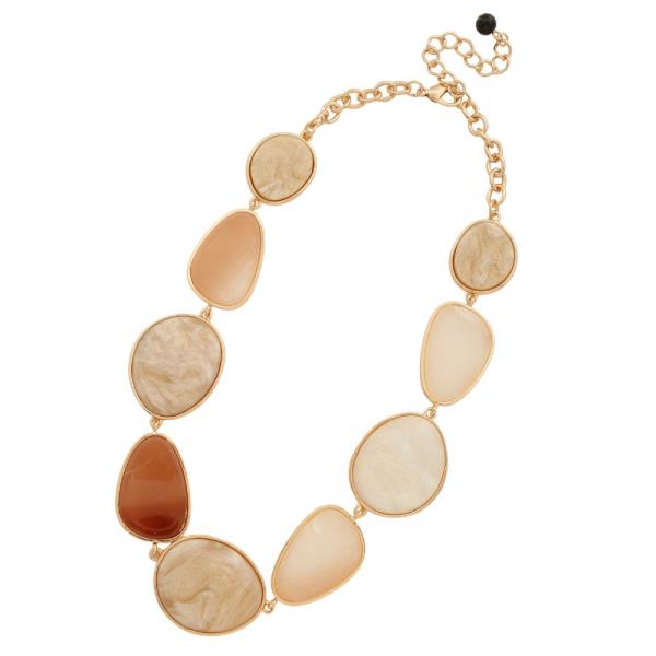 ANIMAL PRINT STONE LINK NECKLACE