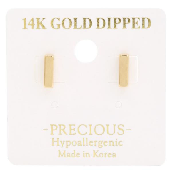 14K METAL BAR GOLD DIPPED EARRING