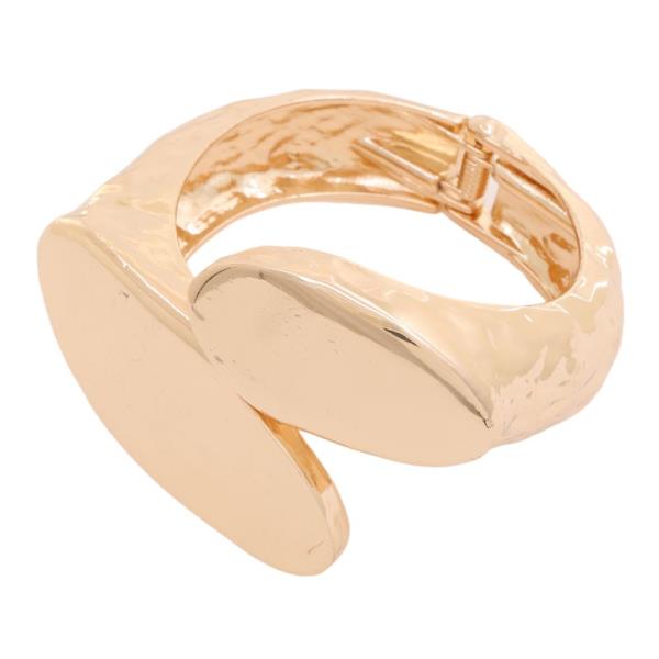 WIDE METAL HINGED BANGLE BRACELET