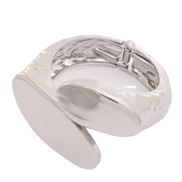 WIDE METAL HINGED BANGLE BRACELET