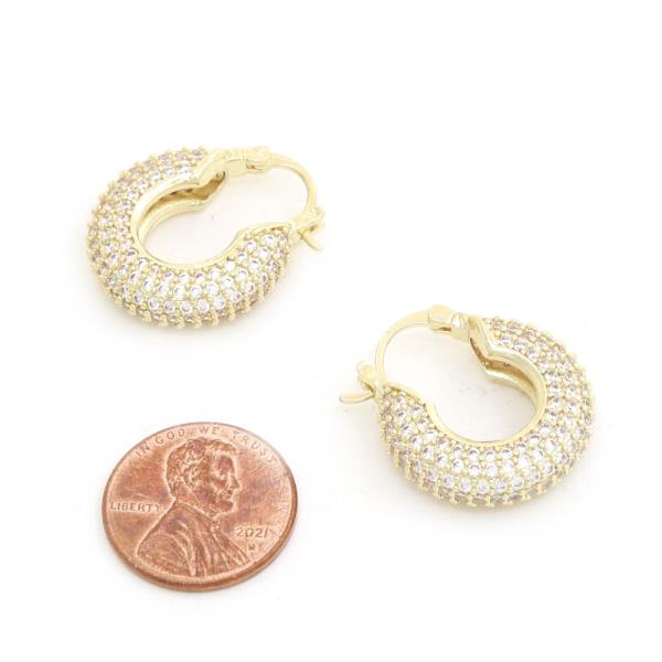 CZ METAL GOLD DIPPED EARRING