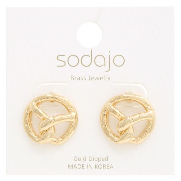 SODAJO ROUND METAL GOLD DIPPED EARRING