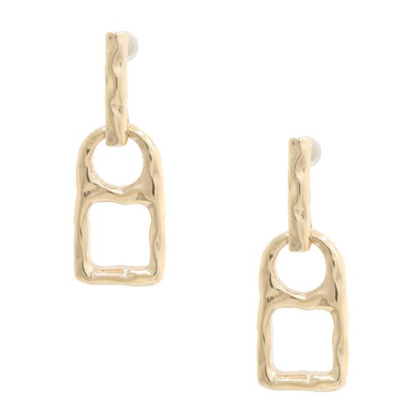 SODAJO HAMMERED METAL GOLD DIPPED DANGLE EARRING