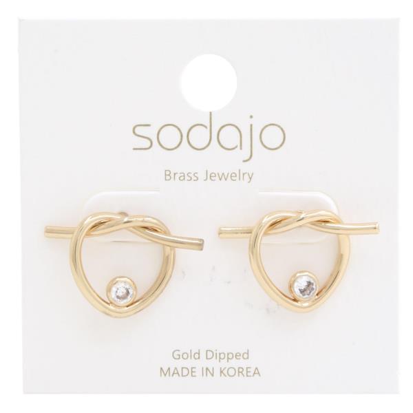 SODAJO KNOT GOLD DIPPED METAL EARRING