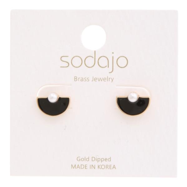 SODAJO HALF CIRCLE GOLD DIPPED EARRING