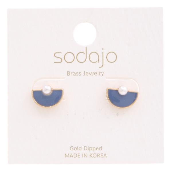 SODAJO HALF CIRCLE GOLD DIPPED EARRING