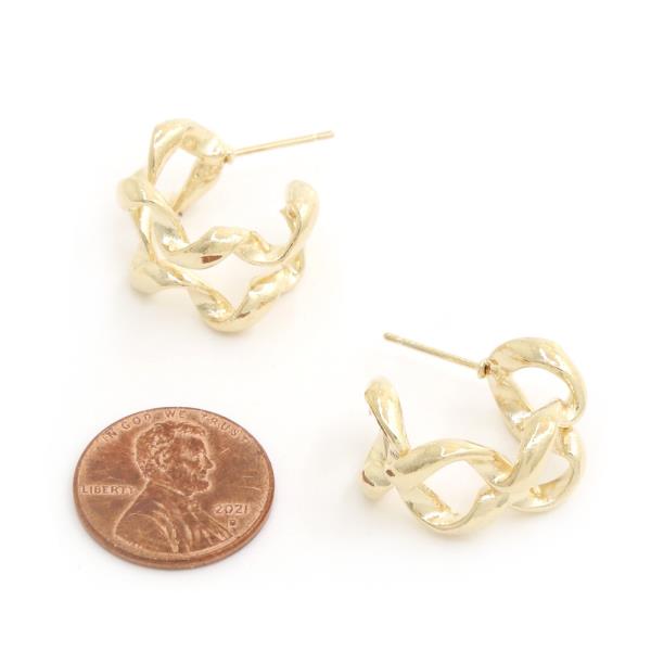 SODAJO TWISTED METAL GOLD DIPPED EARRING