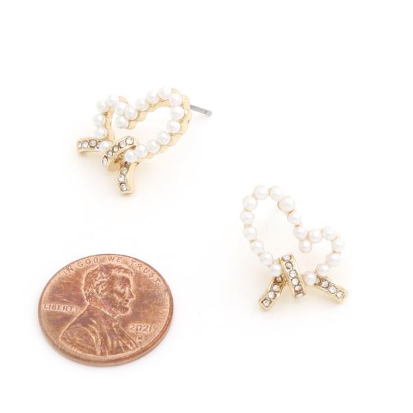 SODAJO HEART PEARL BEAD GOLD DIPPED EARRING