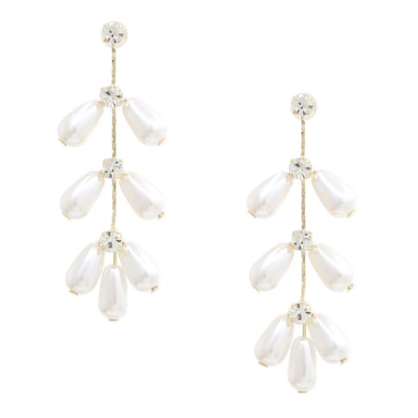 SODAJO PEARL RHINESTONE GOLD DIPPED EARRING