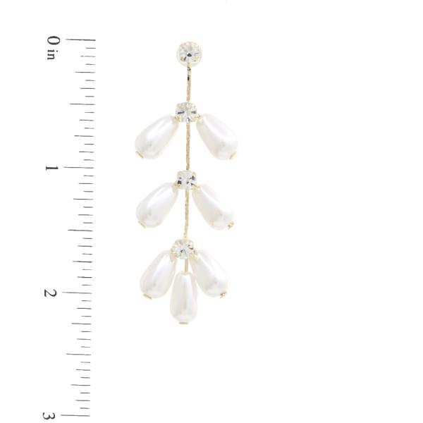 SODAJO PEARL RHINESTONE GOLD DIPPED EARRING