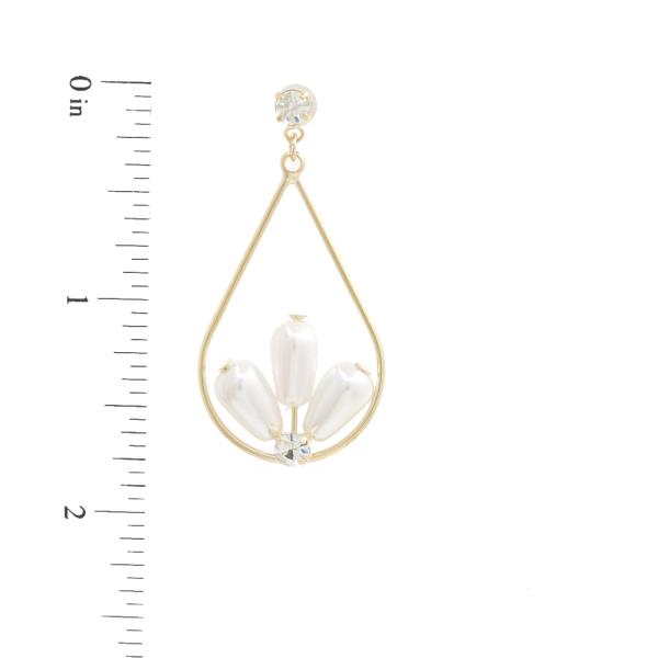 SODAJO PEARL BEAD TEARDROP GOLD DIPPED EARRING