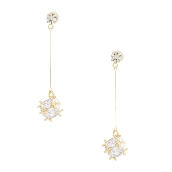 SODAJO CZ METAL BAR DANGLE EARRING