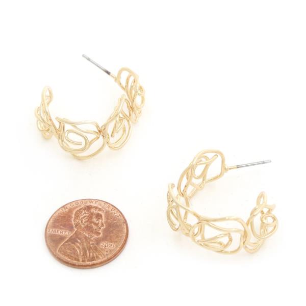 SODAJO WIRE OPEN HOOP GOLD DIPPED EARRING