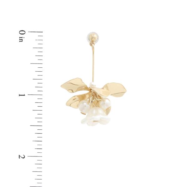 SODAJO FLOWER PEARL BEAD GOLD DIPPED EARRING