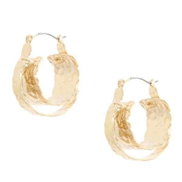 SODAJO DOUBLE WIDE HOOP GOLD DIPPED EARRING