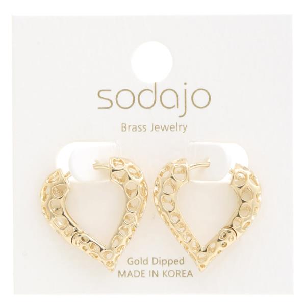 SODAJO HEART SHAPE GOLD DIPPED EARRING