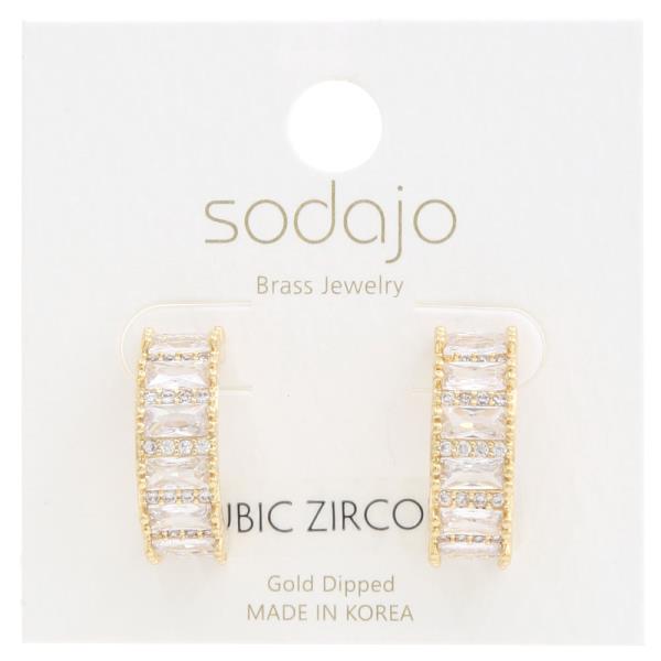 SODAJO CZ OPEN CIRCLE GOLD DIPPED EARRING