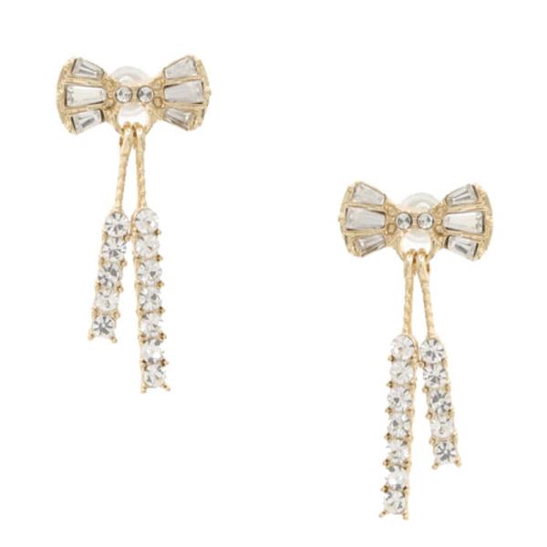 SODAJO BOW DANGLE GOLD DIPPED EARRING