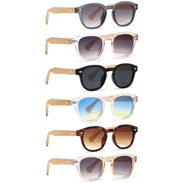 ROUND BAMBOO SUNGLASSES 1DZ