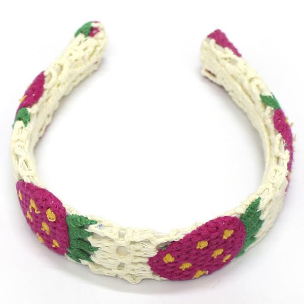 CROCHET STRAWBERRY GRANNY SQUARE DESIGN HEADBAND