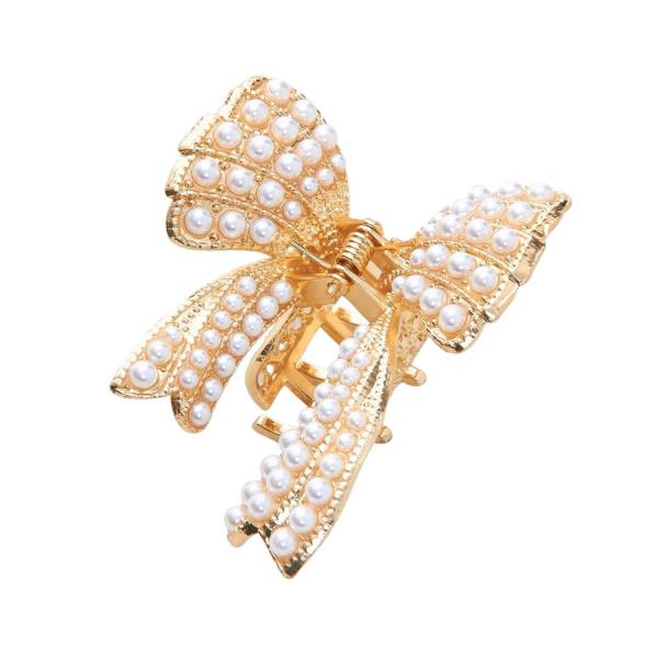 PEARL RIBBON HAIR CLAW JAW CLIP