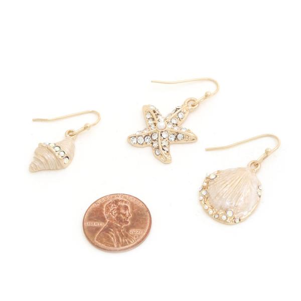 STARFISH SEASHELL DANGLE EARRING