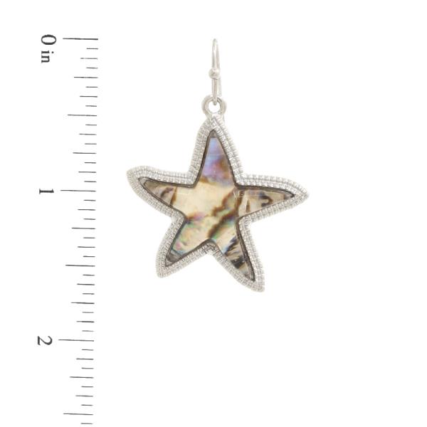 ABALONE STARFISH DANGLE EARRING