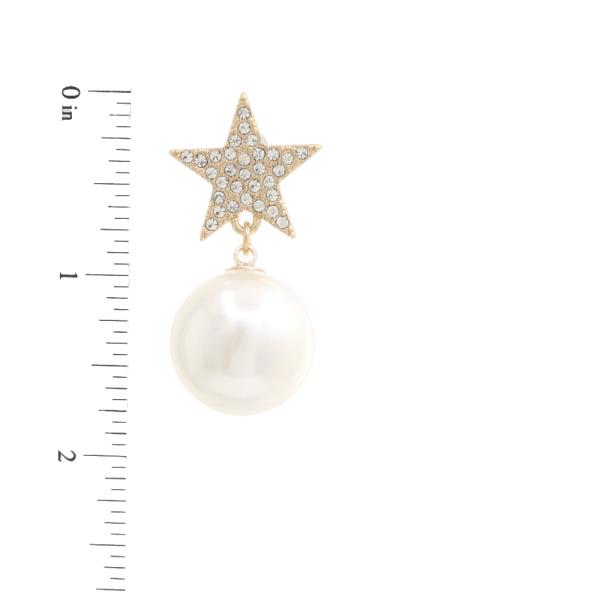 PEARL BEAD STAR DANGLE EARRING