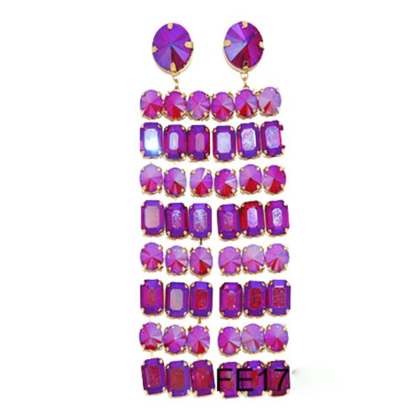 COLOR RHINESTONE PARTY EARRING
