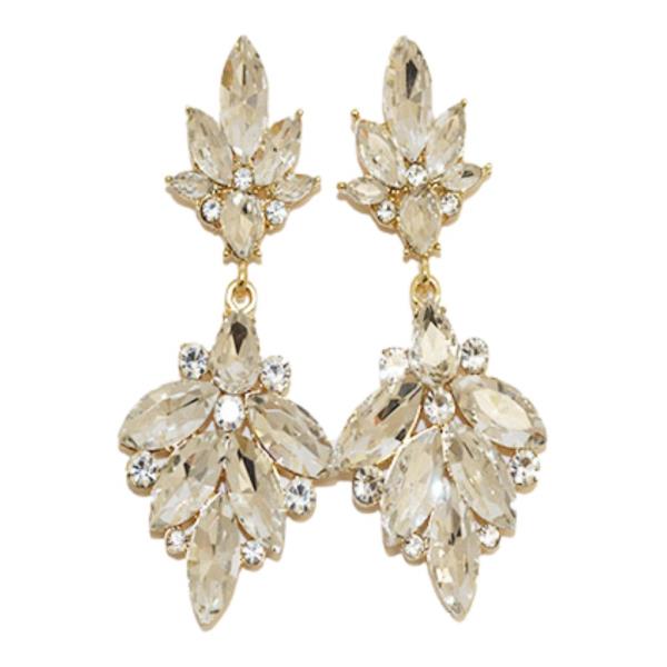 CRYSTAL COLOR STONE RHINESTONE BRIDAL & PARTY EARRING