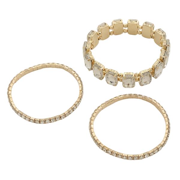 AB RHINESTONE BRACELET 3 SET