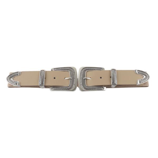 WESTERN STYLE DOUBLE BUCKLE ELASTIC BELT