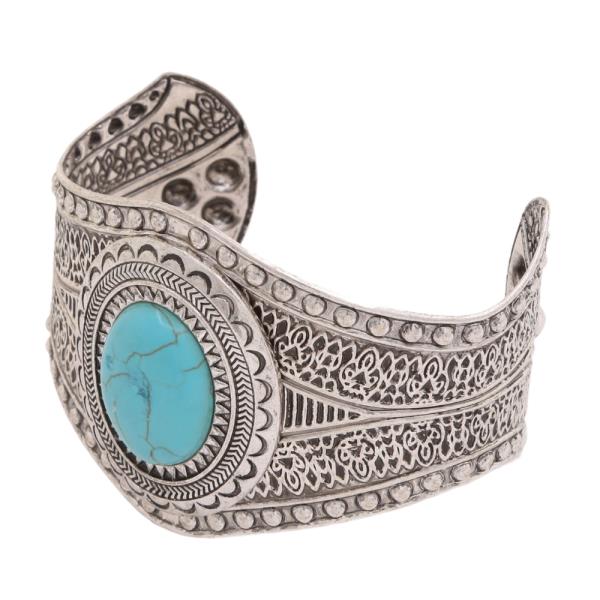 WESTERN STYLE TQ STONE CUFF BRACELET