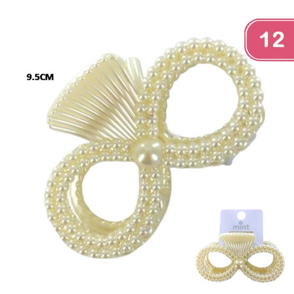 PEARL HAIR CLAW CLIP (12 UNITS)