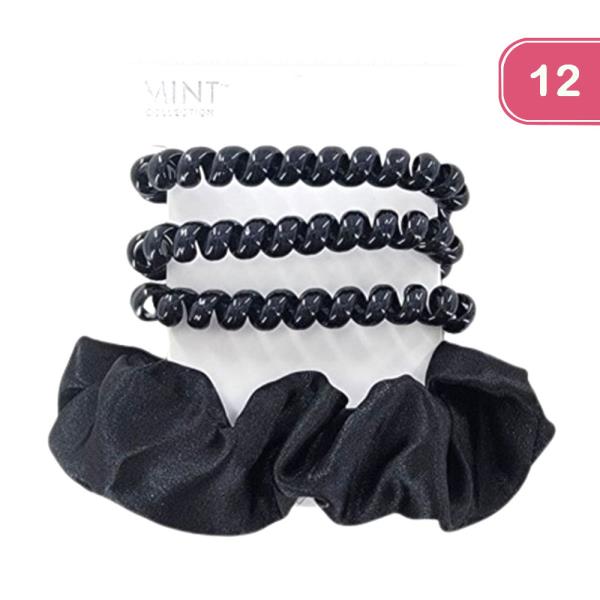 COIL ELASTIC AND SCRUNCHIE SET (12 UNITS)