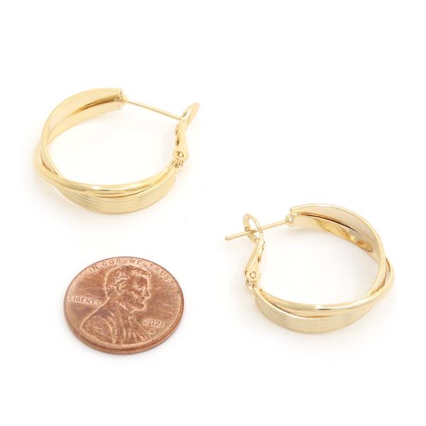 14K GOLD DIPPED DOUBLE HOOP EARRING