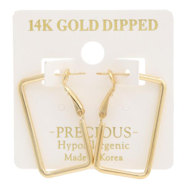 14K GOLD DIPPED RECTANGLE EARRING