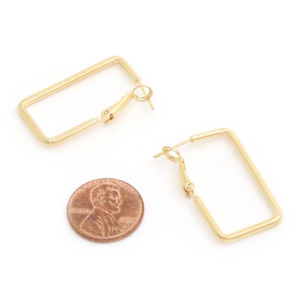 14K GOLD DIPPED RECTANGLE EARRING