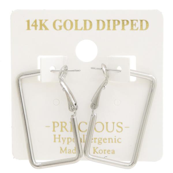 14K GOLD DIPPED RECTANGLE EARRING