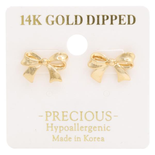 14K GOLD DIPPED BOW HYPOALLERGENIC EARRING