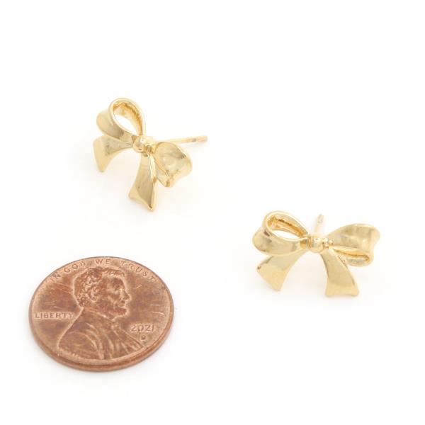 14K GOLD DIPPED BOW HYPOALLERGENIC EARRING