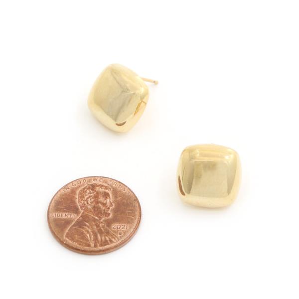 14K GOLD DIPPED SQUARE POST EARRING